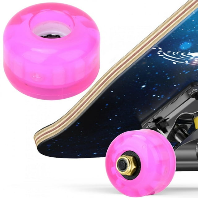 Skateboard Rocker Wheel, Flashing Skateboard Wheel, 4Pcs/Set Professional For Long Service Life Skateboard Double Rocker No Noise Skateboard