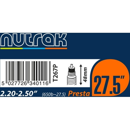 Nutrak 26 x 4.0 - 4.3" inch Presta inner tube 1.3 mm butyl