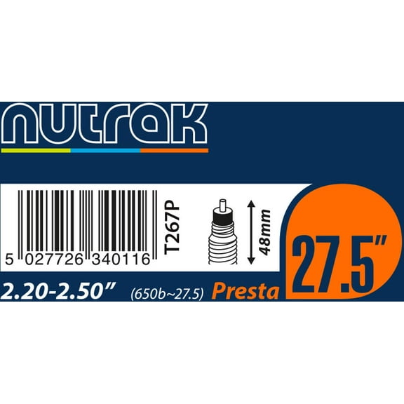 Nutrak 26 x 4.0 - 4.3" inch Presta inner tube 1.3 mm butyl