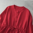 thumbnail image 4 of asdoklhq Moomoo Dresses for Women Short Sleeve Elegant and and Linen Dress Red M, 4 of 6