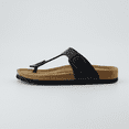 thumbnail image 4 of Cushionaire Leah Thong Sandals for Women - Cork Footbed Flip Flops for Women with Memory Foam and Adjustable Buckle Strap, 4 of 22