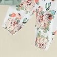 thumbnail image 5 of CAUYDY 0 3 6 Months Cute Baby Girl Clothes Long Sleeve Floral Romper Set 4Pcs Newborn Infant Picture Outfit Girls Fall Winter Preemie Layette Set (Sizes Newborn,Green), 5 of 7