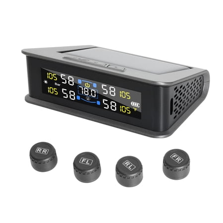 RXTSQI Tire Pressure Monitoring System, Low Power Consumption Clear To Read Usb Tire Pressure Monitoring System For Monitor Tire Pressure And Temperature For Car