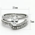 thumbnail image 2 of Luxe Jewelry Designs Women's Rhodium Plated Brass Ring with CZ - Size 6 (Pack of 2), 2 of 4