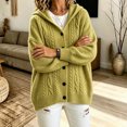 thumbnail image 4 of Rrxhxhs Cardigan for Women Solid Color Cable Knit Button Front Long Sleeve Loose Casual Hooded Sweater Cover Up, 4 of 5