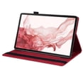 thumbnail image 5 of ELEHOLD Wallet Case for Samsung Galaxy Tab S10 FE+, Premium PU Leather Folio Case Cover with Card Slots & Stand & Pencil Holder,Red, 5 of 9