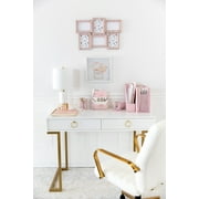 Blu Monaco 5 Piece Pink Office Supplies Desk Organizer Set