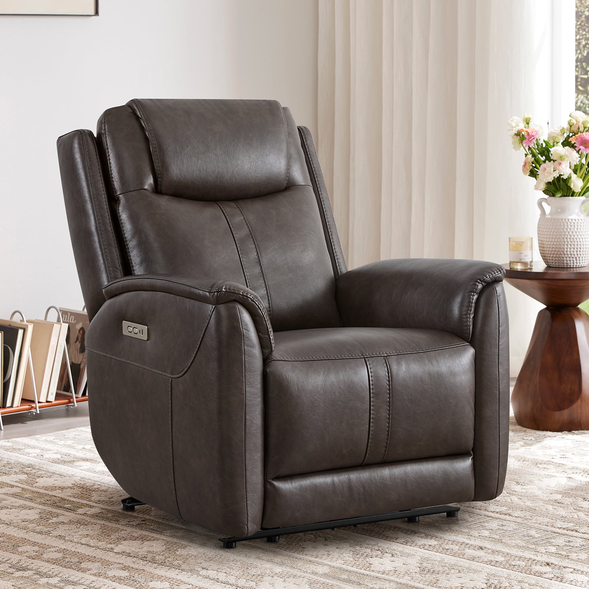Spruce & Spring Zero Gravity Power Recliner Chair for Living Room, Chocolate