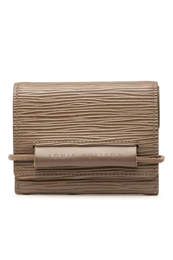 Pre-Owned Louis Vuitton Epi Portefeuille Elastic Tri-fold Wallet M6346C Brown Leather Women's...