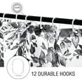 thumbnail image 5 of Small Stall Shower Curtain 36 x 72, Narrow Black and White Floral Shower Curtain, Watercolor Plant Eucalyptus Leaves Fabric Shower Curtain Set with Hooks, 5 of 5