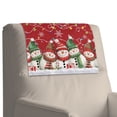 thumbnail image 4 of SCRAWLGOD Christmas Snowman Light Strip Snow Red 3 Pieces Recliner Headrest Protector Stain Resistant Couch Headrest Covers Chair Sofa Head Cover for Furniture Home Decoration, 17x27 Inch, 4 of 7