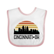 Inktastic Cincinnati Ohio Skyline Retro Boys or Girls Baby Bib