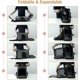 thumbnail image 5 of Mochila para perros y gatos, transportín plegable y expandible para perros pequeños con correa de seguridad interior y 2 colchonetas para mascotas, color gris., 5 of 5