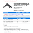 thumbnail image 2 of Front Right Lower Control Arm and Ball Joint Assembly - Compatible with 2004 - 2012 Chevrolet Colorado 5.3L V8 - Dorman, 2 of 2