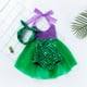 thumbnail image 5 of 1 set Baby Girls Skirt Lace tirantes de encaje vestido de mameluco con banda para la cabeza, 5 of 5