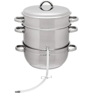 Ginatex 11-Quart Steam Juicer, Pasta Pot w/Tempered Glass Lid, Easy to Use  Stainless Steel Steamer Pot for Cooking