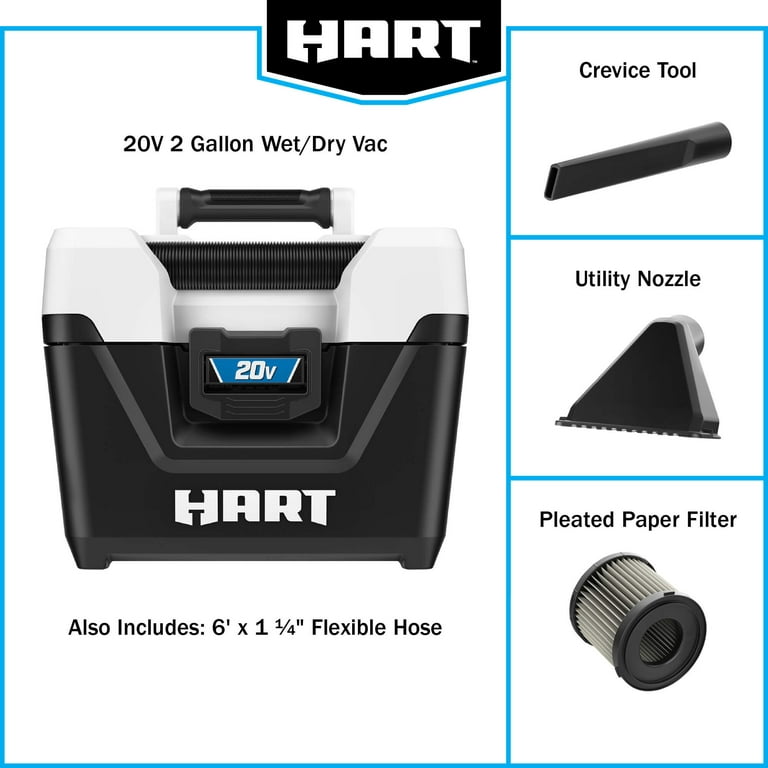 HART 20-Volt Cordless 2-Gallon Wet/Dry Vac (Battery Not Included
