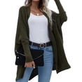thumbnail image 1 of Sonducket Cárdigan de poliéster para mujer, suéter portátil de Color sólido, transpirable, informal, de moda, para invierno, exterior, Abrigos y chamarras Verde, 1 of 6