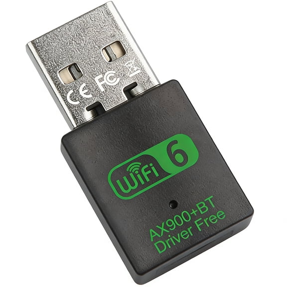 USB WiFi 6 Adapter for Laptop or PC Desktop , 900Mbps Dual Band 2.4/5GHz with BT 5.4, Windows 11/10 Driver-Free, Reconnect 7 Bluetooth Devices Simultaneously,Mini Size Plug & Play