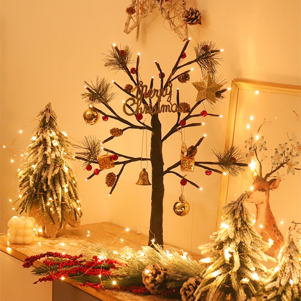 Arbre Lumineux Décoratif 120cm Cèdre Alpin Artificiel avec 800 Lumières LED Blanc Chaud Branches Flexibles Base pour Noël Noir