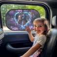 thumbnail image 3 of Yuyamidu Horse Car Window Shades for Side Window Purple Rose Side Window Sun Shade for SUV Trucks Glare Shield and Sun Protection 2 Pack Heart Baby Sunshade for Car Back Window, 3 of 7