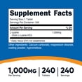 thumbnail image 2 of Nutricost L-Lysine 1000mg, 240 Tablets - Gluten Free, Non-GMO, Essential Amino Acid, 2 of 6