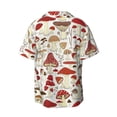 thumbnail image 2 of Xecao offers the Cartoon Mushrooms for Men's Casual Short-sleeved Shirt, a button-up collared shirt with a pocket, perfect for beach vacations and yacht travel in the Small size., 2 of 7