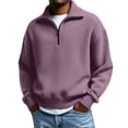 thumbnail image 5 of NMMUED Women Quarter Zip Pullover Womens Quarter Zip Sweater 1/4 Zip Pullover Women Sweater Tops for Women Womens Long Sleeve Tops Zipper Sweaters for Women Winter Tops for Women Light Violet XXL, 5 of 9
