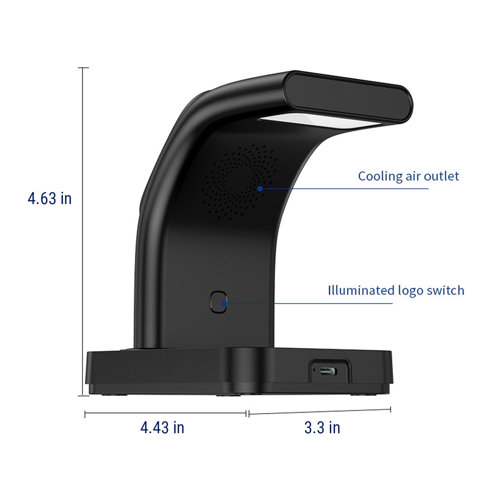 Mgaxud Multifunctional Wireless Charger Stand with LED Alarm Clock - 3 in 1 Charger for Phone, Watch, and Headset, Compatible with Most Smartphones