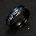 thumbnail image 2 of Dragon Wedding Band for Women or Men Black or Blue Stainless Steel Ring by Ginger Lyne Collection, 2 of 6
