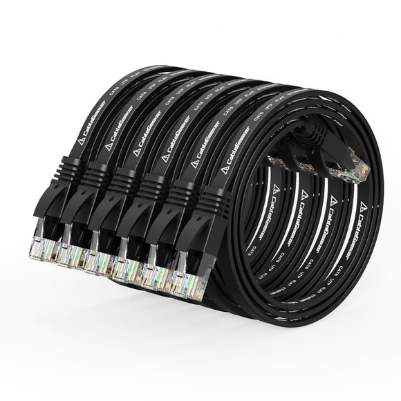 Cable Ethernet CableGeeker Cat 6 de 0,5 m (paquete de 6), color negro