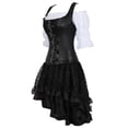 thumbnail image 2 of Grebrafan Blouse Rétro Blanche, Corset en Cuir et Jupe Tutu Ensemble 3 Pcs Femmes TP Noir, 2 of 5