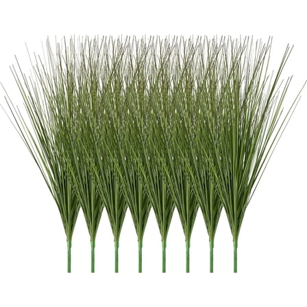 KFFKFF Artificial Grass Plant, 27-Inch Faux Onion Grass Greenery Shrubs, Durable PVC for Indoor and Outdoor Decoration, Ideal for Home, Garden, Office, or Housewarming, Set of 8