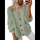 thumbnail image 3 of Suéteres y Abrigos de Punto Grueso de Larga con Cuello en V Abierto para Mujer. Color Matcha L, 3 of 7