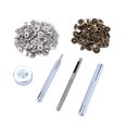 thumbnail image 1 of Leather Rivets Metal Push Button With Leather Tool Kit for Leather Craft Repairs Decoration Leathercraft Fabric Bags[Sliver +bronze], 1 of 8