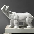 thumbnail image 2 of Estatua de rinoceronte y elefante, adorno artesanal para estantería de dormitorio., 2 of 9