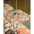 thumbnail image 2 of Hokiten Outdoor Tablecloths with Umbrella Hole & Zipper, Spring Yellow Daisy 60x60 Inch Square Tablecloths, Floral Leaves Retro Country Rustic Waterproof Table Cloth, Patio/Pool/Picnic Table Covers, 2 of 7