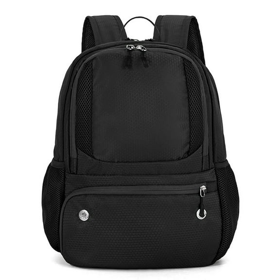 Yucurem Basketball Backpack with Multi-Pockets, Zipper Sports Bag with Ball and Shoe Compartment, Basketball Accessories Bag for Basketball Players (Black)