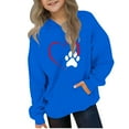 thumbnail image 2 of SGFCWSX Girls Hooded Sweatshirts Toddler Oversized Hoodies Graphic Winter Pullover Top Blue Size 11 Years, 2 of 4