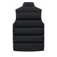 thumbnail image 3 of TKKCS Mens Stand Collar Puffer Vest Jacket- Winter Warm Full Zip Sleeveless Quilted Padded Waistcoat with Zipper Pockets Black Size XL, 3 of 8