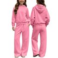 thumbnail image 2 of LvhaoGJOB Big Kids Boys Sweatshirt and Pants Outfit Set, Pink - fleece fabric, ready for print, 2 of 7