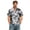Black, variant on Retro Geometric & Aztec Print Short Sleeve Button Down Shirt for Men, Vintage Cuban Collar Casual Top - Breathable Cotton Linen Blend Summer Beach Vacation Tee with Chest Pocket Black XXL