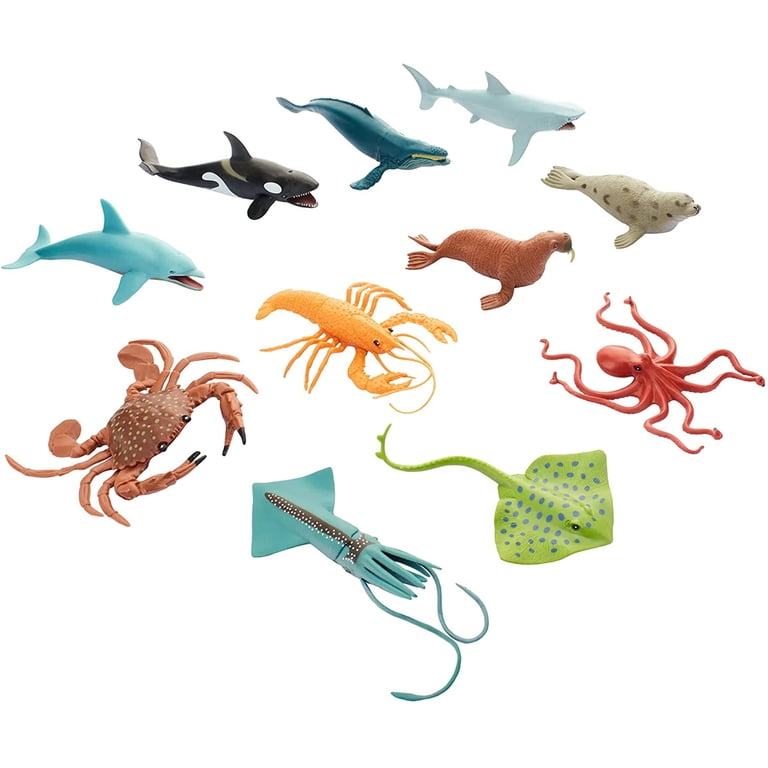 Wild Republic, Aquatic Polybag, 11 Piece Set, Marine Life Toys