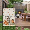 thumbnail image 5 of Happy Fall Yall Garden Flag 12 x 18 Inches, Rustic Linen Orange Plaid Pumpkins Leaf Floral Weather Proof Outdoor Patio Flags Double Sided Small Garden Decoration for Yard Outside Home, 5 of 9