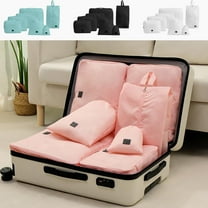 Xuniizn Packing Cubes, Compression Packing Cubes for Travel (7-Piece Set) - Travel Packing Organizers with Laundry Bag, Luggage Organizers for Suitcase, Lightweight Travel Cubes for Packing, Black