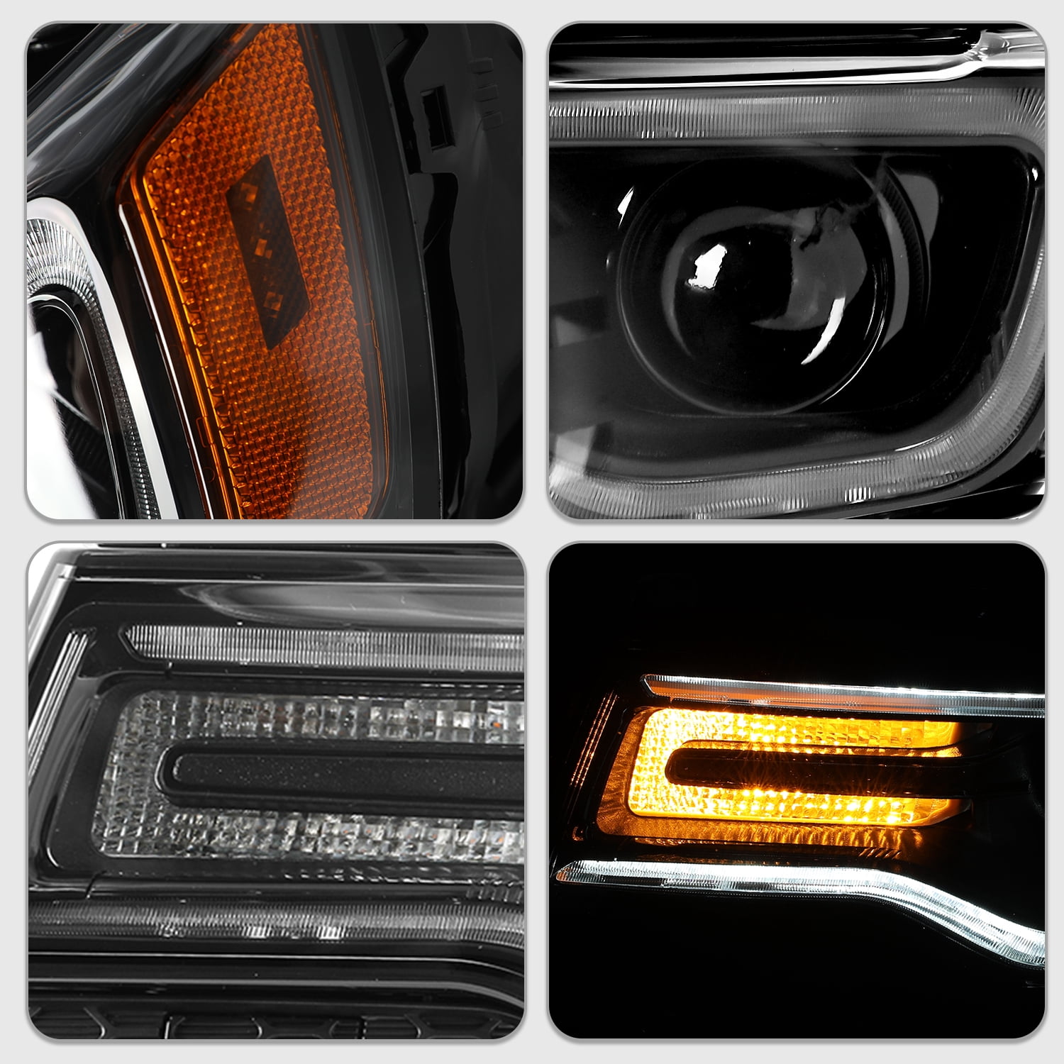 Black Headlights For 2014-2021 Jeep Grand Cherokee w/Bulbs&Ballast HID Lamp LH/RH