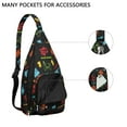 thumbnail image 3 of Cyberpunk Gamer Chest Bag - Digital Controller & Button Print Sling Backpack (Level Up Design, Adjustable Strap for Gaming Conventions), 3 of 4