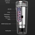 thumbnail image 5 of Car Kettle, 12V/24V Car Electric Kettle Heated Water Cup for Car/Truck/Travel, Portable Car Electric Kettle with LCD Display Made of 304 Stainless Ste, 5 of 5