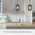 thumbnail image 5 of Hunter - Chevron 1-light Rustic Iron, Mini Pendant Light, Dimmable, Casual Style, Rectangle Shaped, for Bedrooms, Kitchens, Dining, Living Rooms - 19973, 5 of 7
