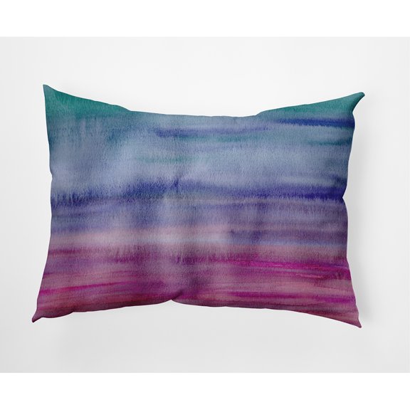 Simply Daisy, 14" x 20" Sunset Beauty Multi Color Stripe Print Outdoor Decorative Throw Pillow